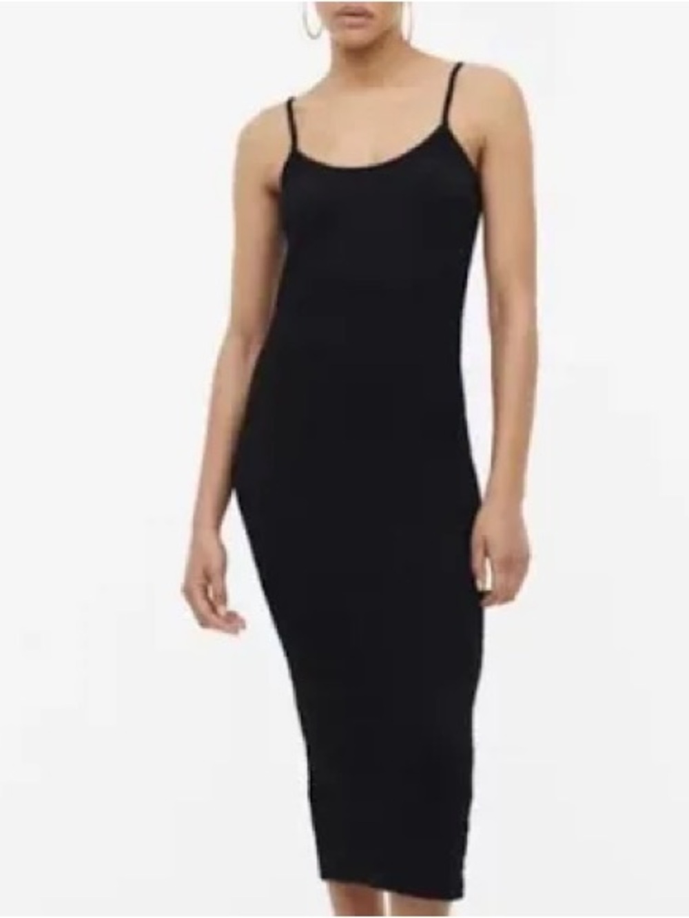 STAPLE Black Sleeveless Ribbed Tank Midi Dress NWOT
